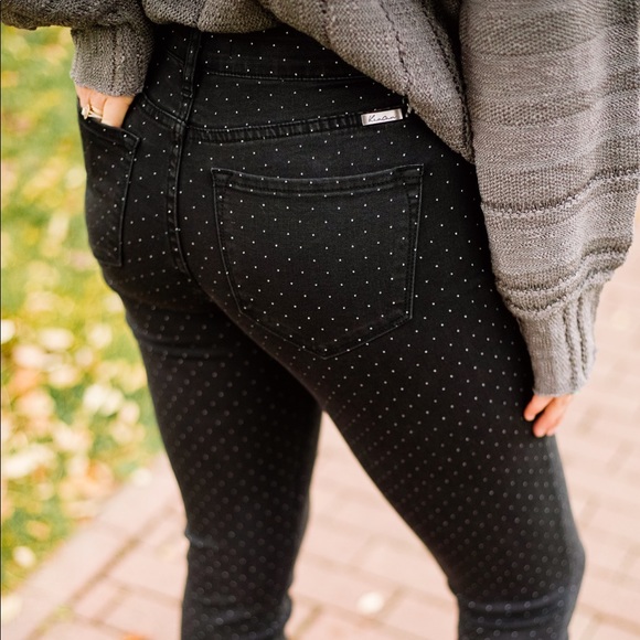 KanCan Black Polka Dot Skinny Jeans - Picture 7 of 8